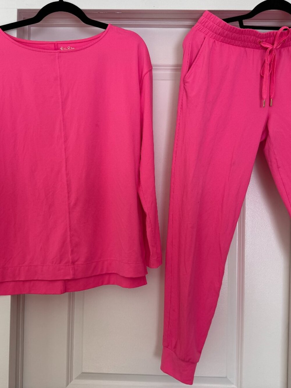 Lilly Pulitzer Hot Pink Jogger Set, VGUC, Small Top, XS bottoms